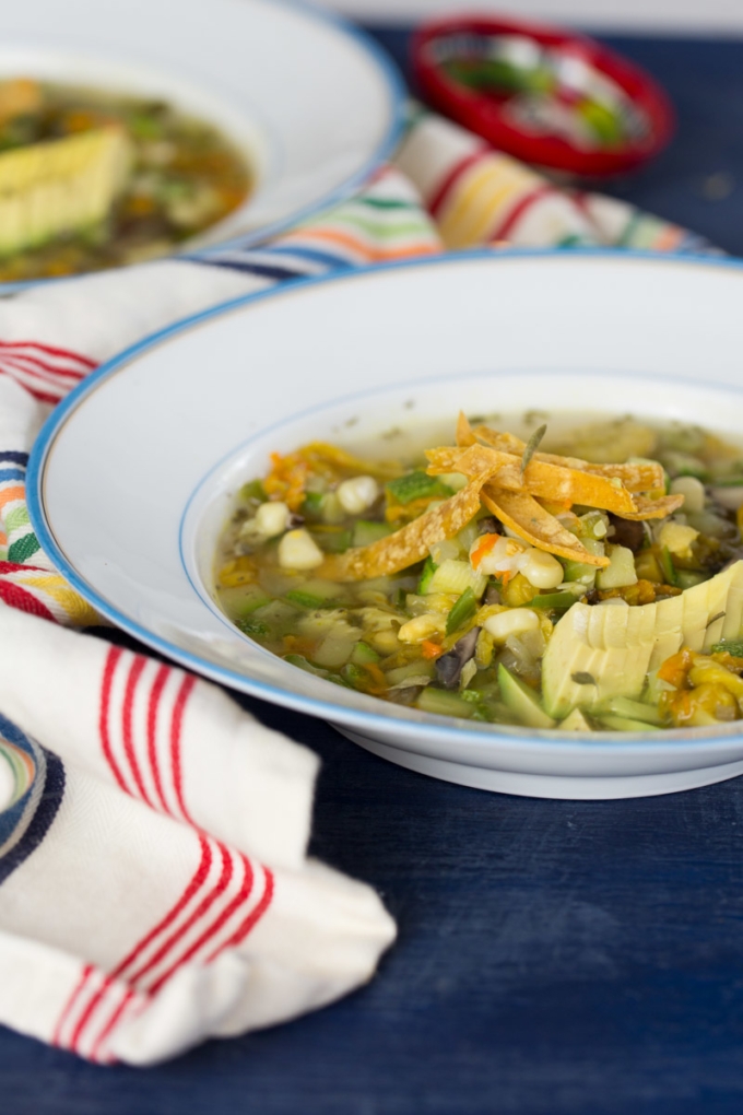Sopa de verduras mexicanas