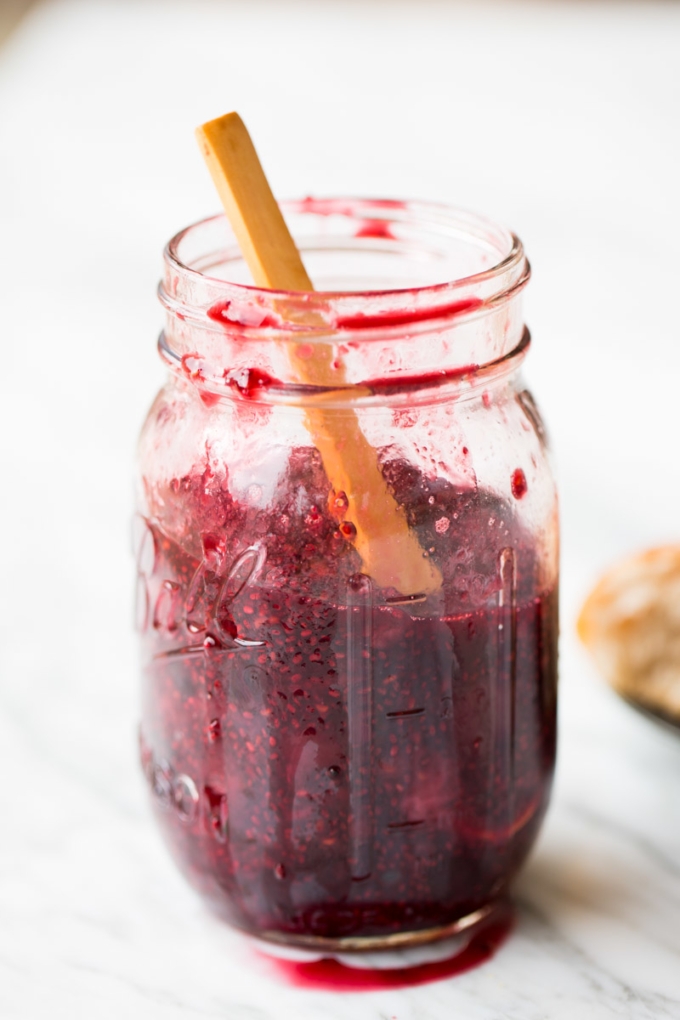 mermelada de chia de fresa y moras