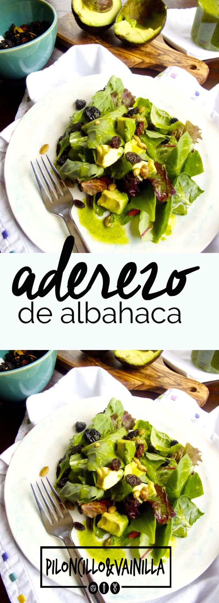 Receta de aderezo de albahaca.