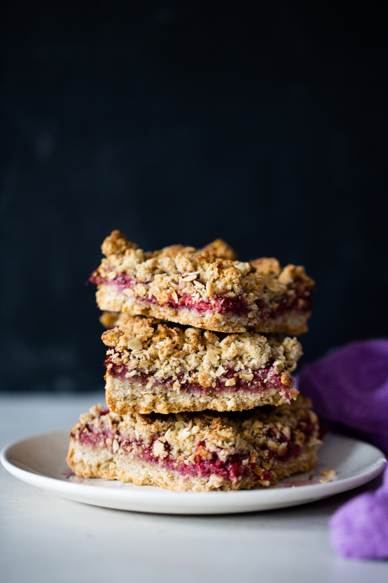 Barritas de frambuesa y avena hechas en casa