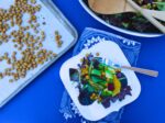 Ensalada de betabel y naranja con crutones de garbanzo
