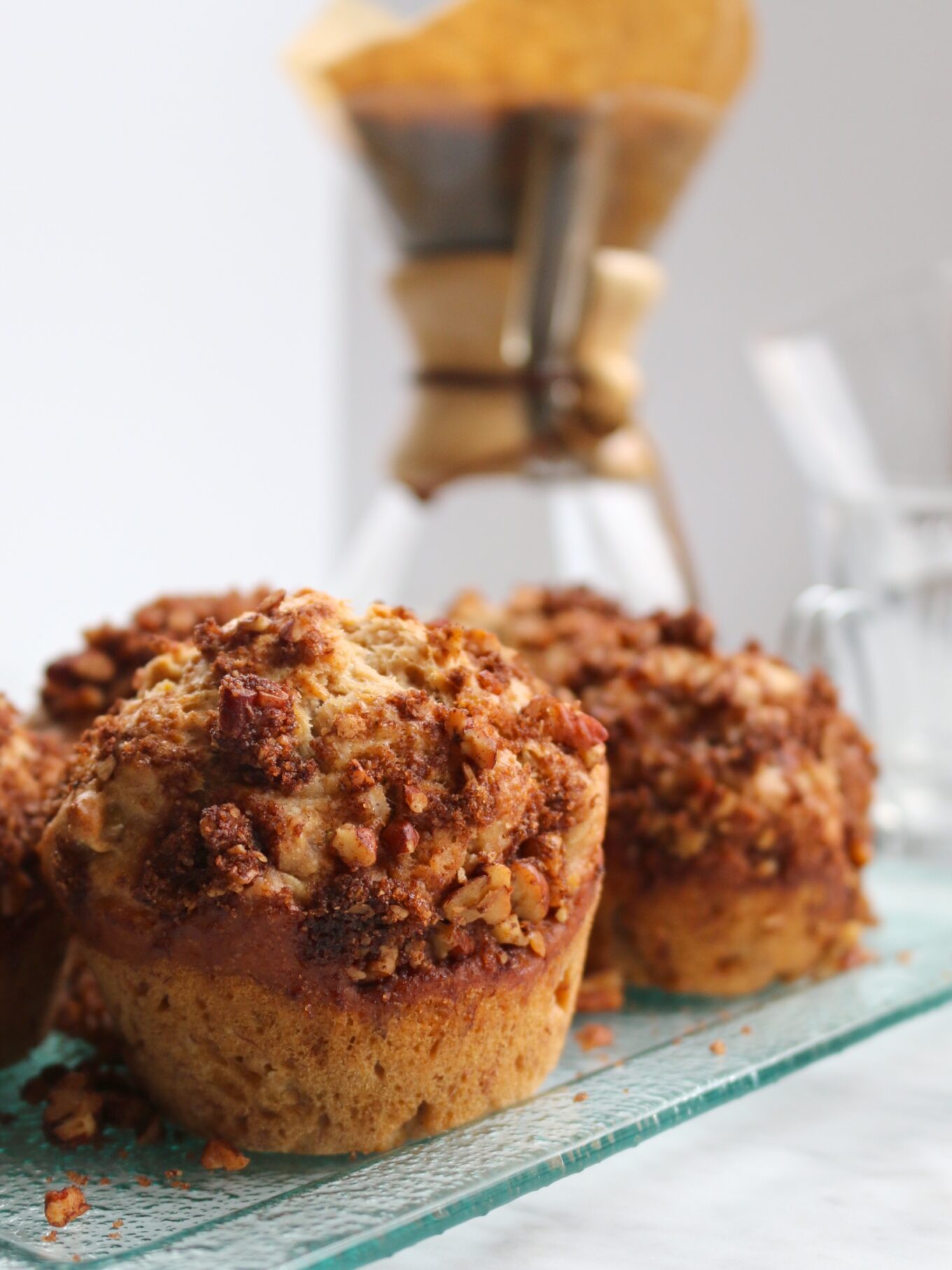 Muffins de plátano con topping de nuez y canela Piloncillo&Vainilla