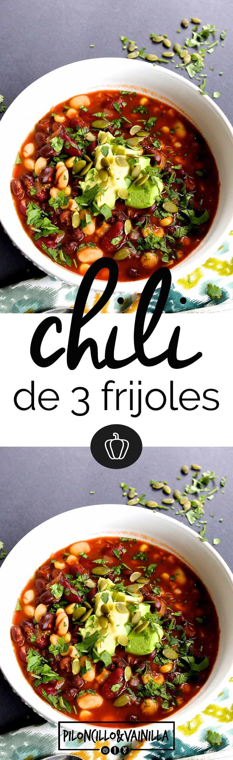 Receta vegana de chili de tres frijoles diferentes es super sana y rápida de hacer. Es la receta perfecta para cuando tienes que hacer de comer RAPIDISIMO.
#recetavegetariana,#recetavegana,#recetaenespañol