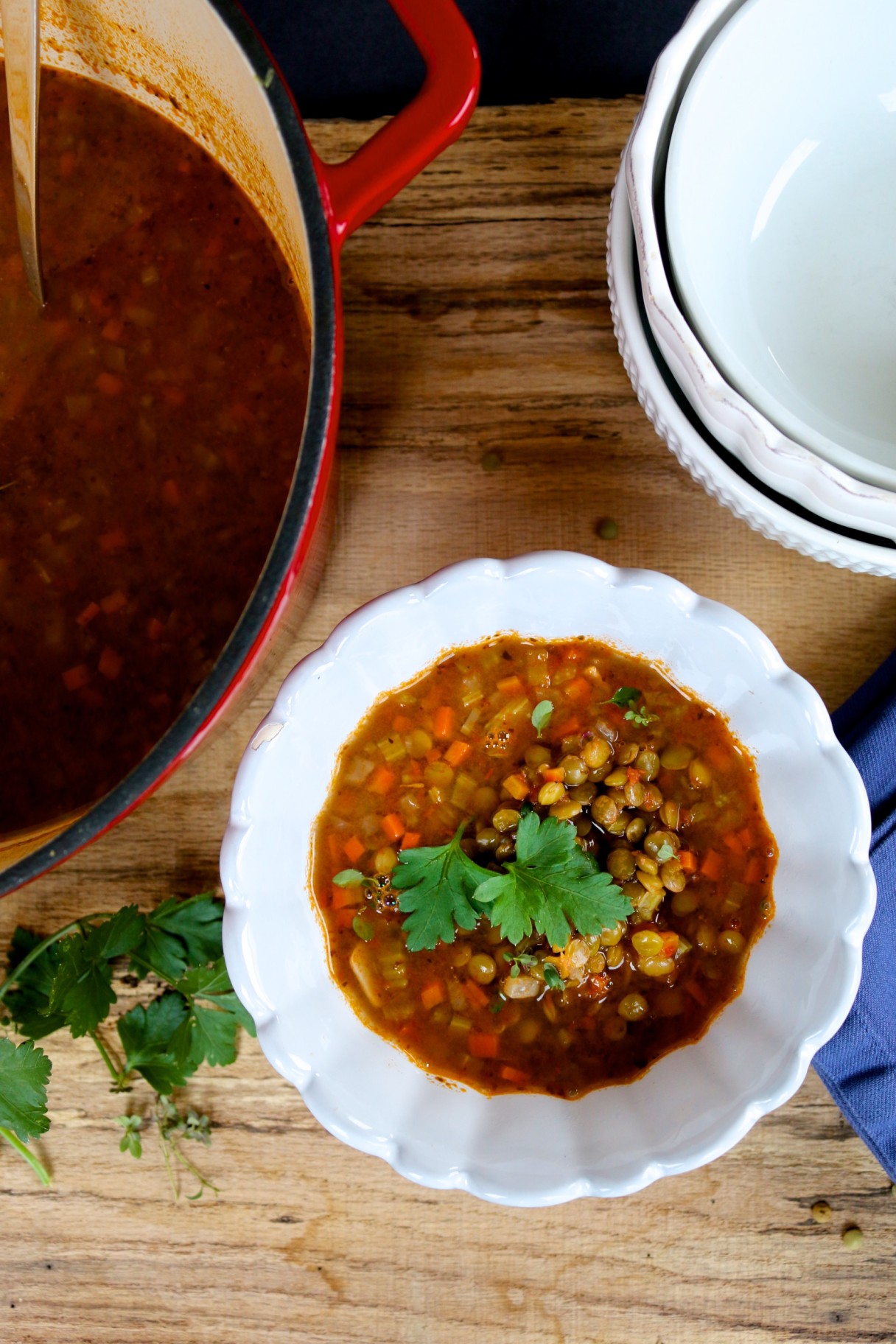 Mexican lentil soup, maximum flavor and nuticion in one bowl