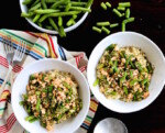 Ejotes con tofu en salsa roja