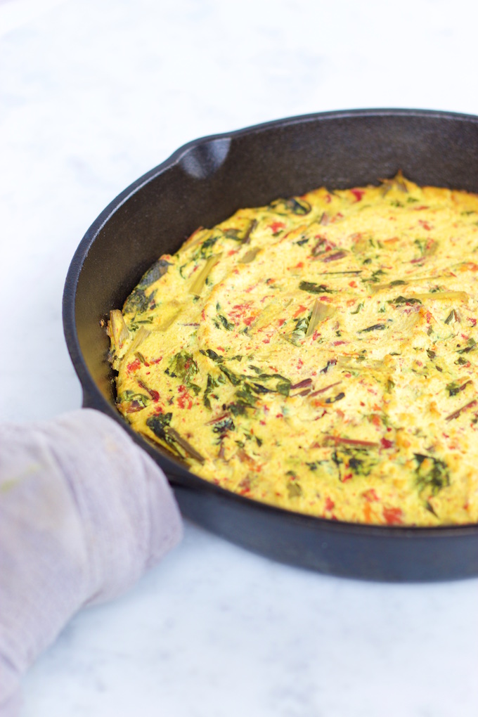 Frittata de acelga y pimiento rojo