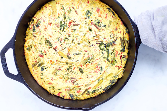 Frittata de acelga y pimiento rojo