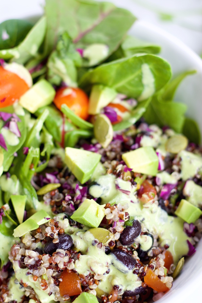 Ensalada de frijol y quinoa y aderezo (1)