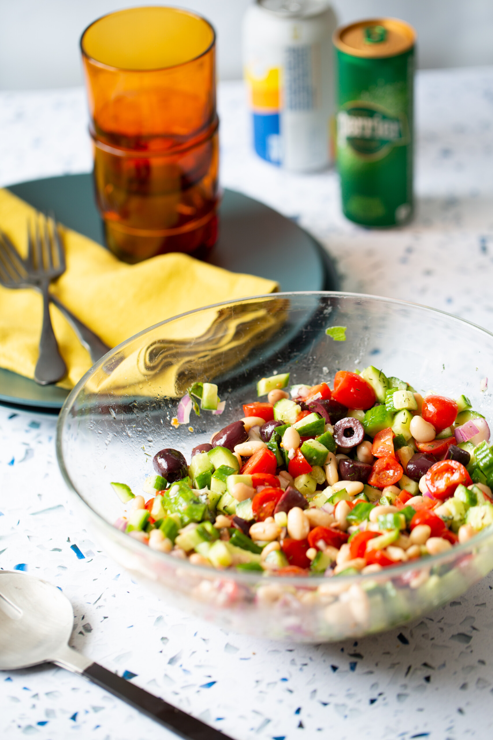 ENSALADA MEDITERRÁNEA DE FRIJOL BLANCO EN 10 MINUTOS - Piloncillo y Vainilla