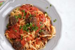 Albondigas veganas.Spaghetti and meatballs.piloncilloyvainilla.com
