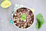 Ensalada de quinoa mexicana hominy y frijol negro.P&V.#vegan