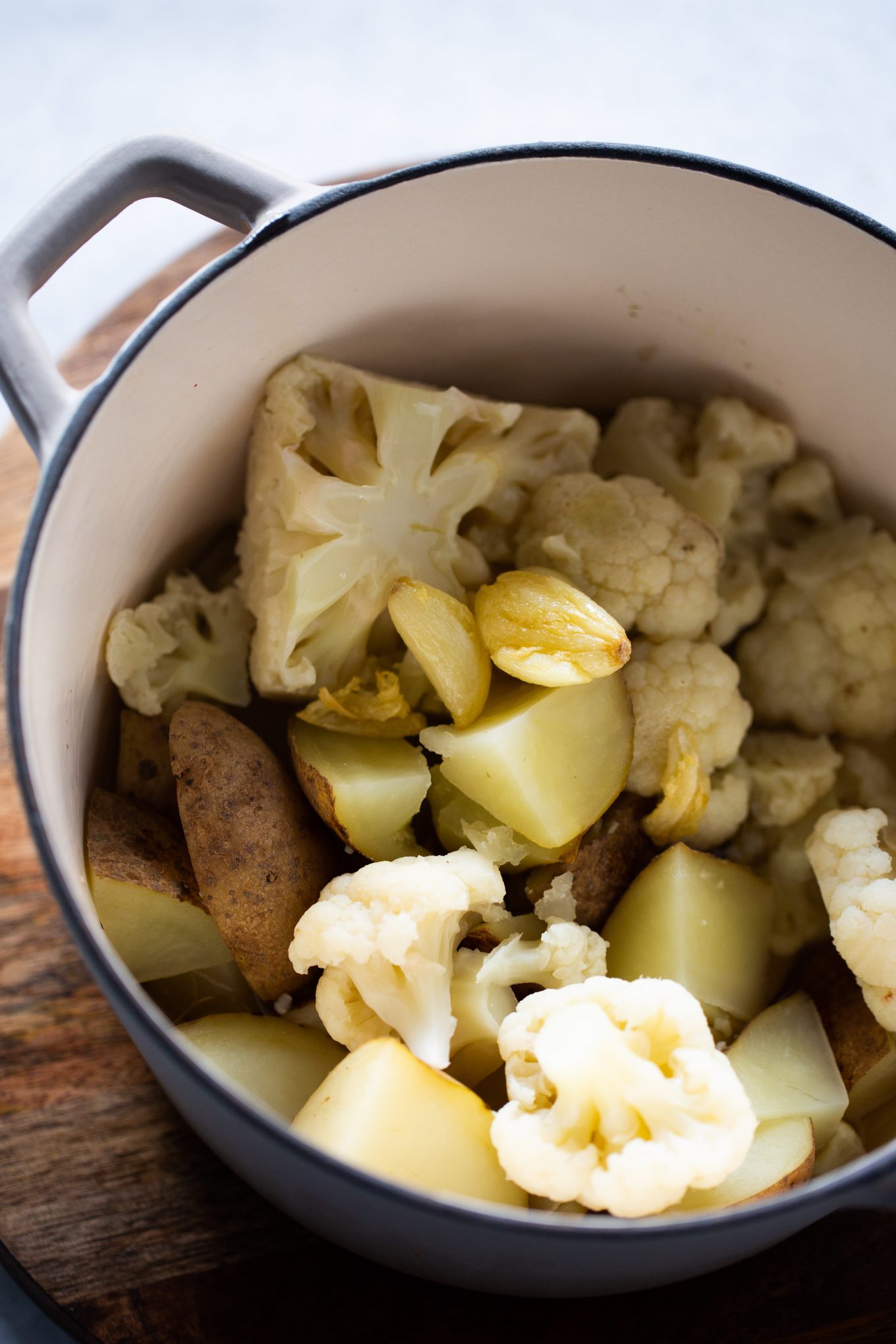 pure de papa y coliflor