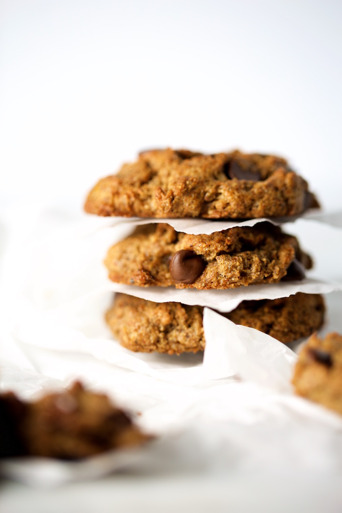 Galletas de chocochip sin harina con linaza y chia.