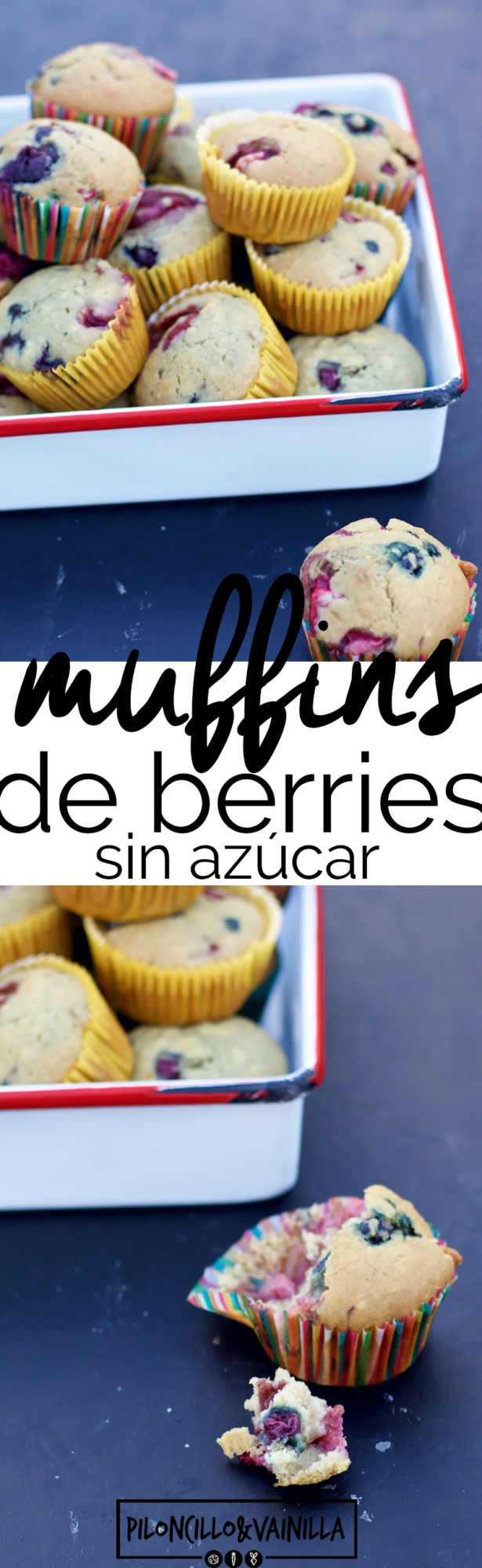 Berry sugarless muffins vegan recipe for breakfast or brunch