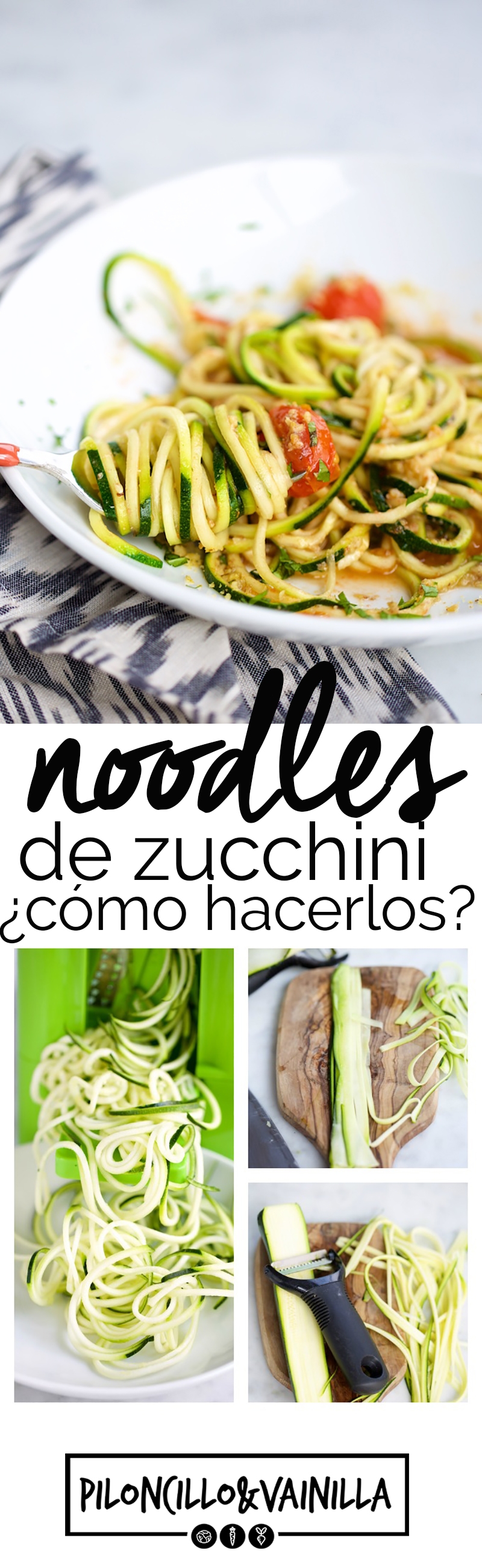 Pasta de zucchini con tomates cherry y