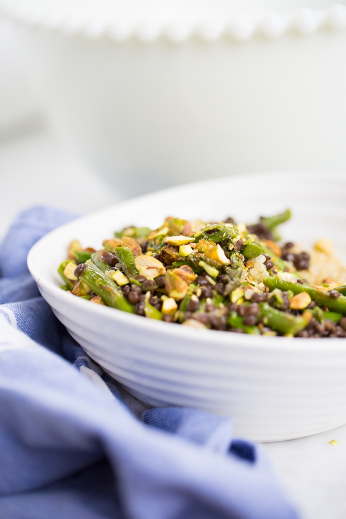 Ensalada de espárragos y lentejas