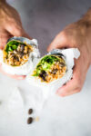 Burritos veganos de arroz y frijol