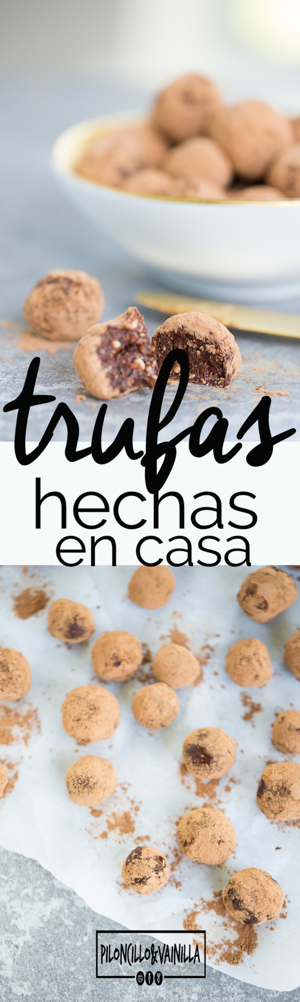 Trufas hechas en casa de chocolate, almendars y dátiles hechas en casa en menos de 15 minutos. Son perfectas para satisfacer ese antojito dulce de la tarde.