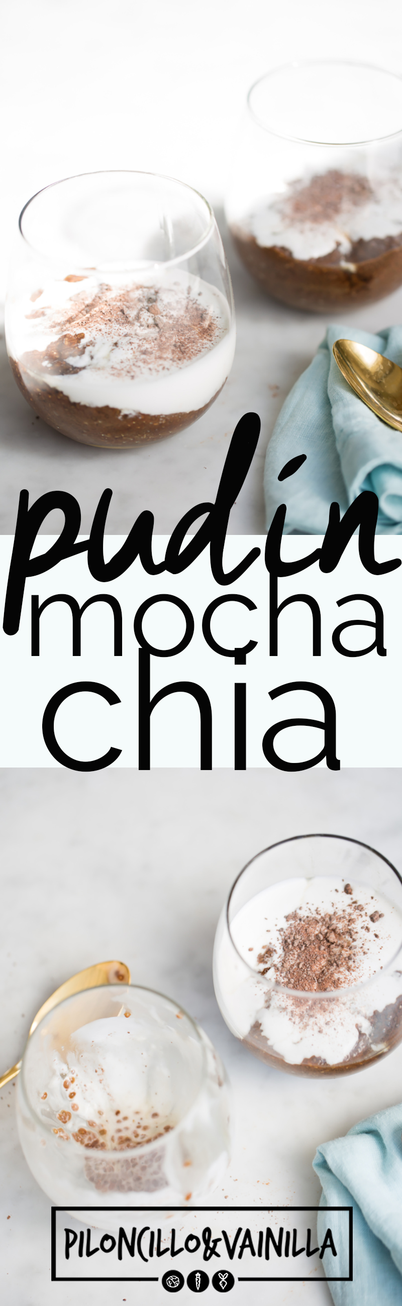 Esta receta pudín mocha-chia lleva sólo cinco ingredientes y es como tomarte un mocha frappuccino pero sano. Puede ser postre o desayuno, tu decides.
#receta, #cafe, #chocolate, #recetavegana, #recetasaludable