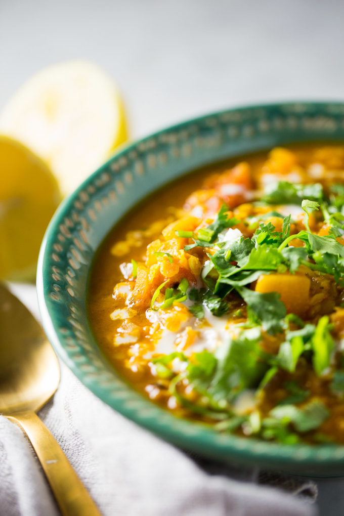 lentejas rojas con curry