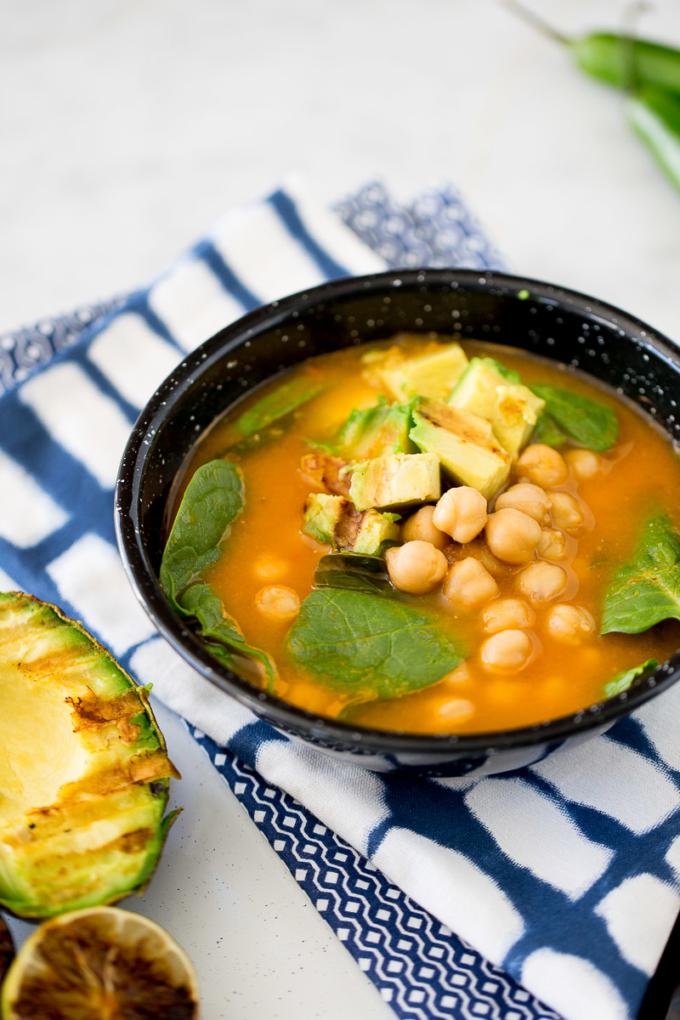 Sopa de garbanzo y espinaca 