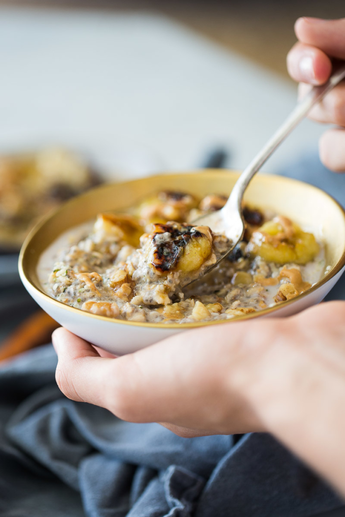 avena con plátanos
