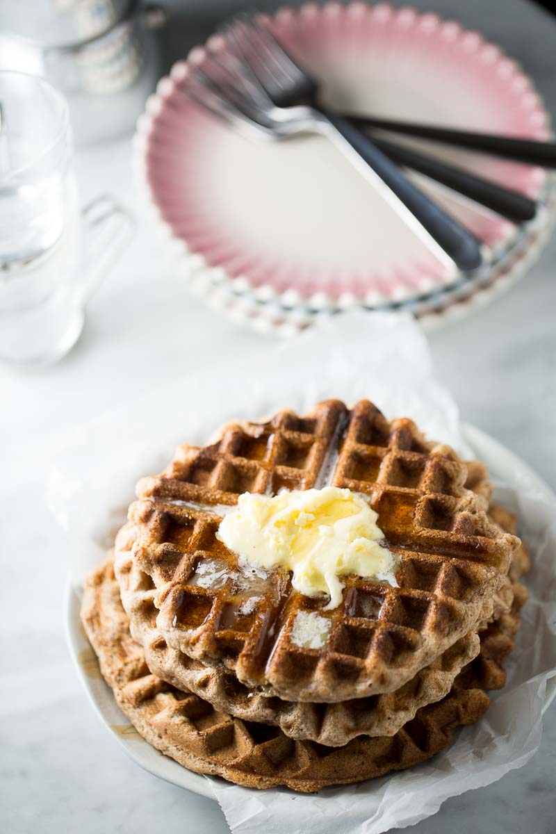 Waffles con proteína de almendra