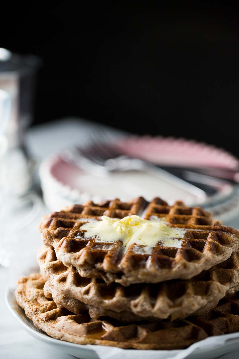 Waffles con proteína de almendra