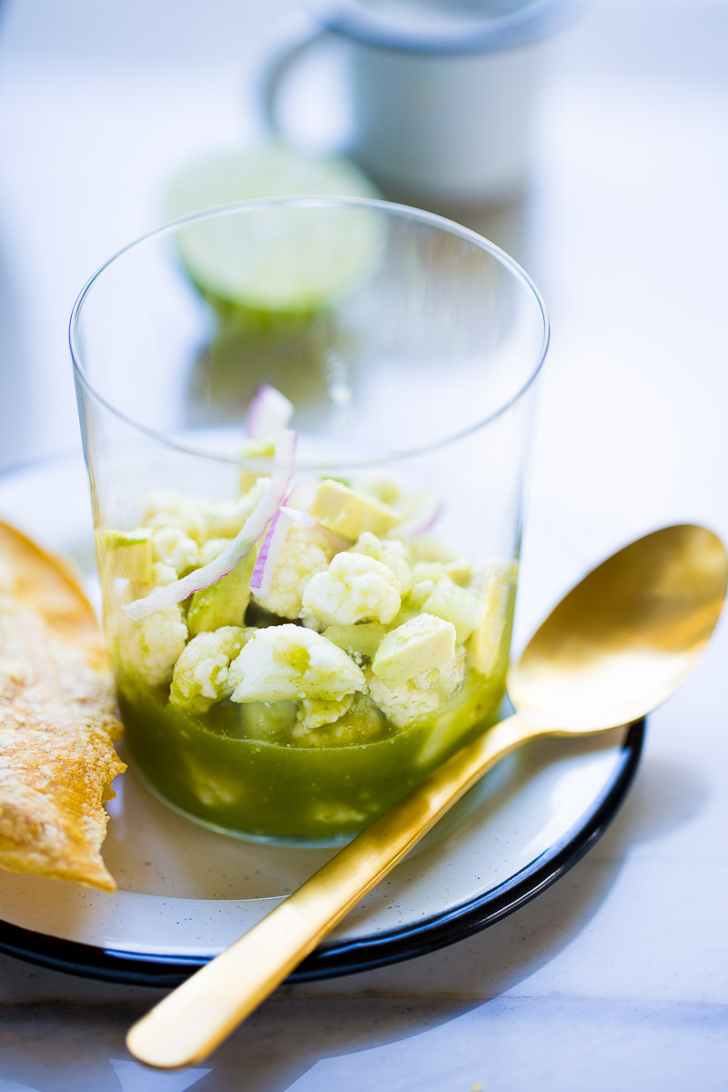 Aguachile de coliflor, versión vegana | Piloncillo&Vainilla