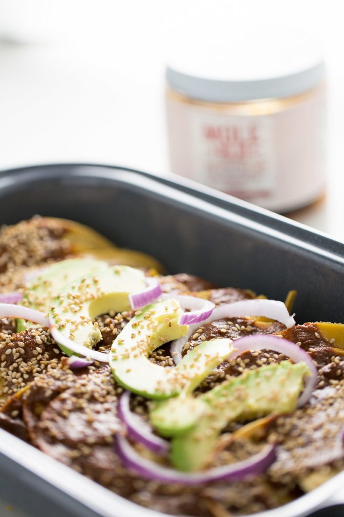 The best recipe for vegan mole enchiladas.