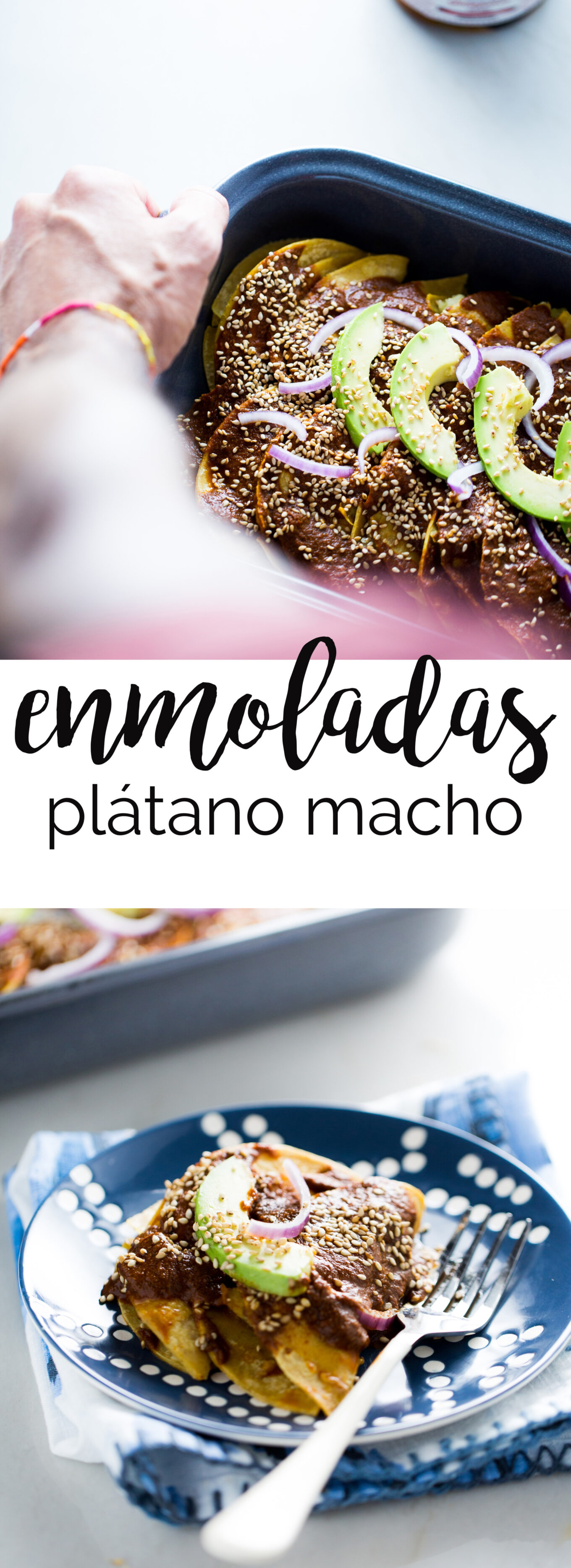 Receta de enmoladas de plátano macho, una receta auténtica mexicana, una receta super fácil de preparar, saludable y en versión vegana.