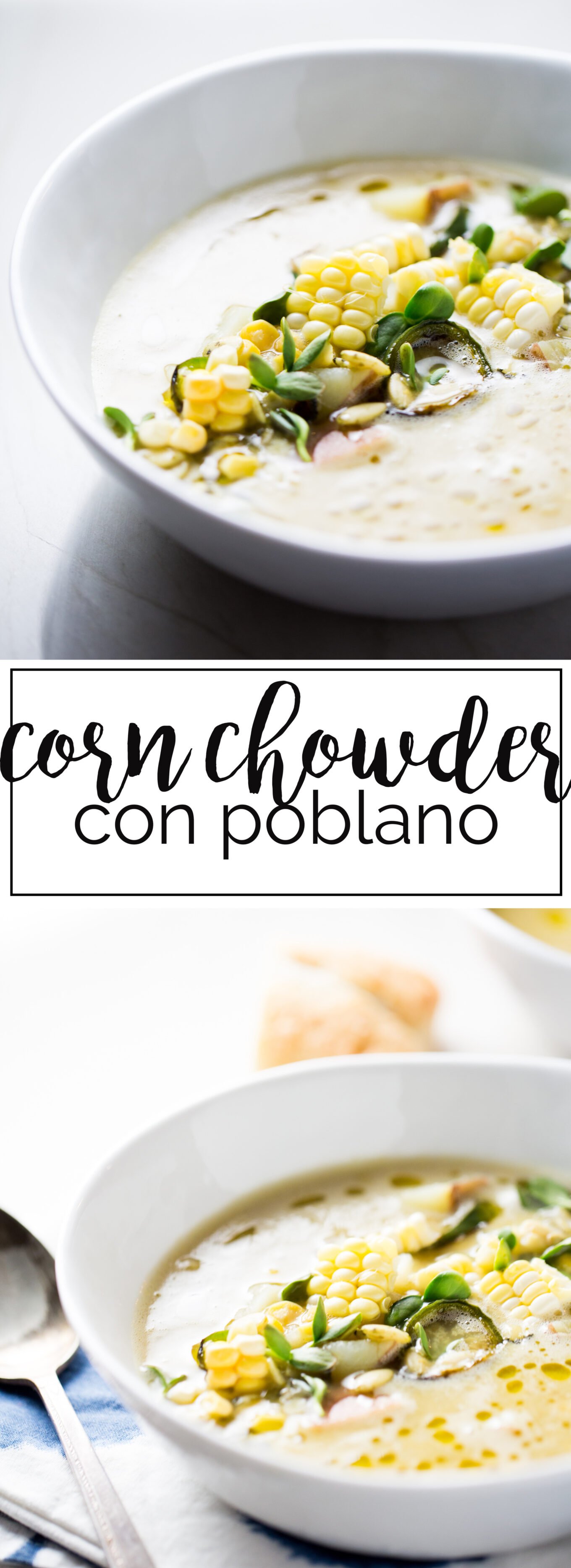 Receta vegana de corn chowder super saludables y con un toque mexicano.