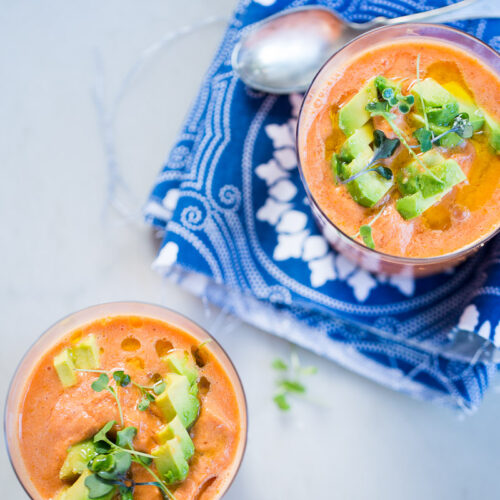 Receta para hacer sopa fría de sandía o gazpacho de sandía, receta super fácil, deliciosa y super nutritiva.