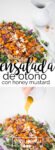 Receta de ensalada de otoño con aderezo honey-mustard vegano.