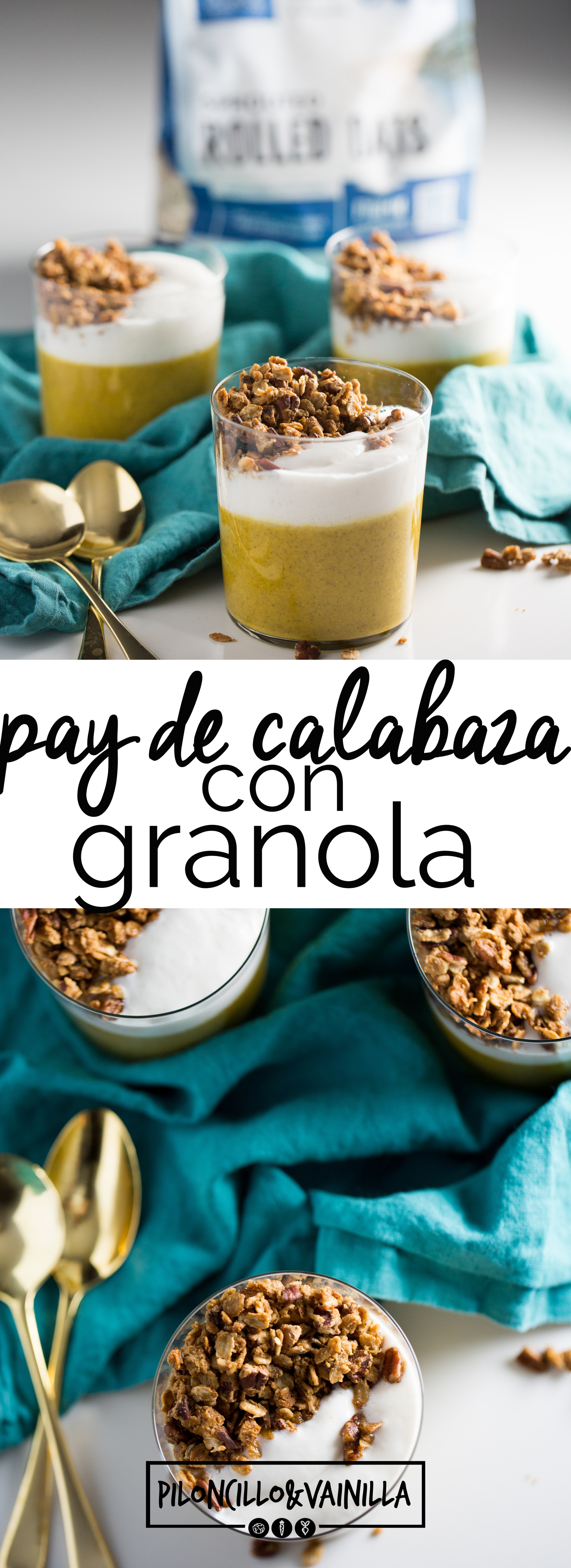 Esta receta de pay de calabaza #vegano con granola y crema de coco es super fácil de hacer y deliciosa, cremosa y adictiva.