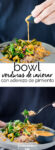 Receta de un bowl delicioso de verduras rostizadas. Receta vegana, receta en español,receta vegetariana.