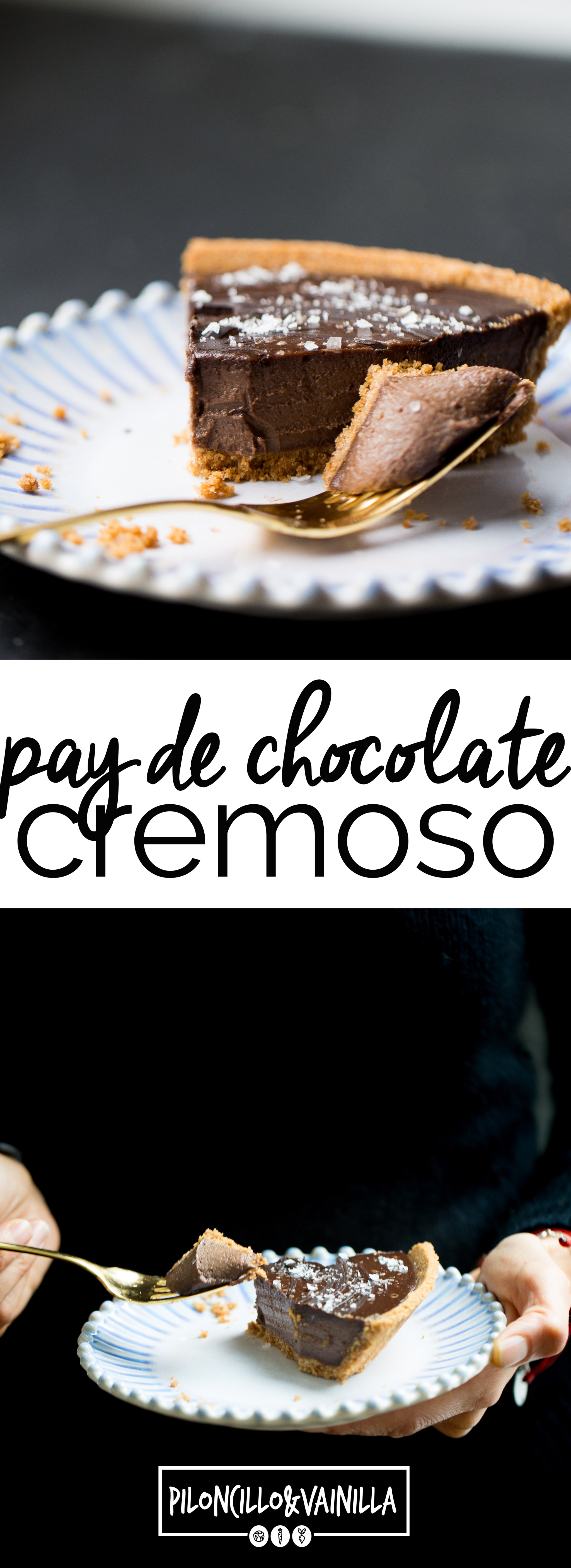 Esta receta de pay de chocolate cremoso es deliciosa y super fácil de hacer. En especial en época de fiestas. Receta vegana, receta de postre saludable.
#postrevegano #postrevegan #ad