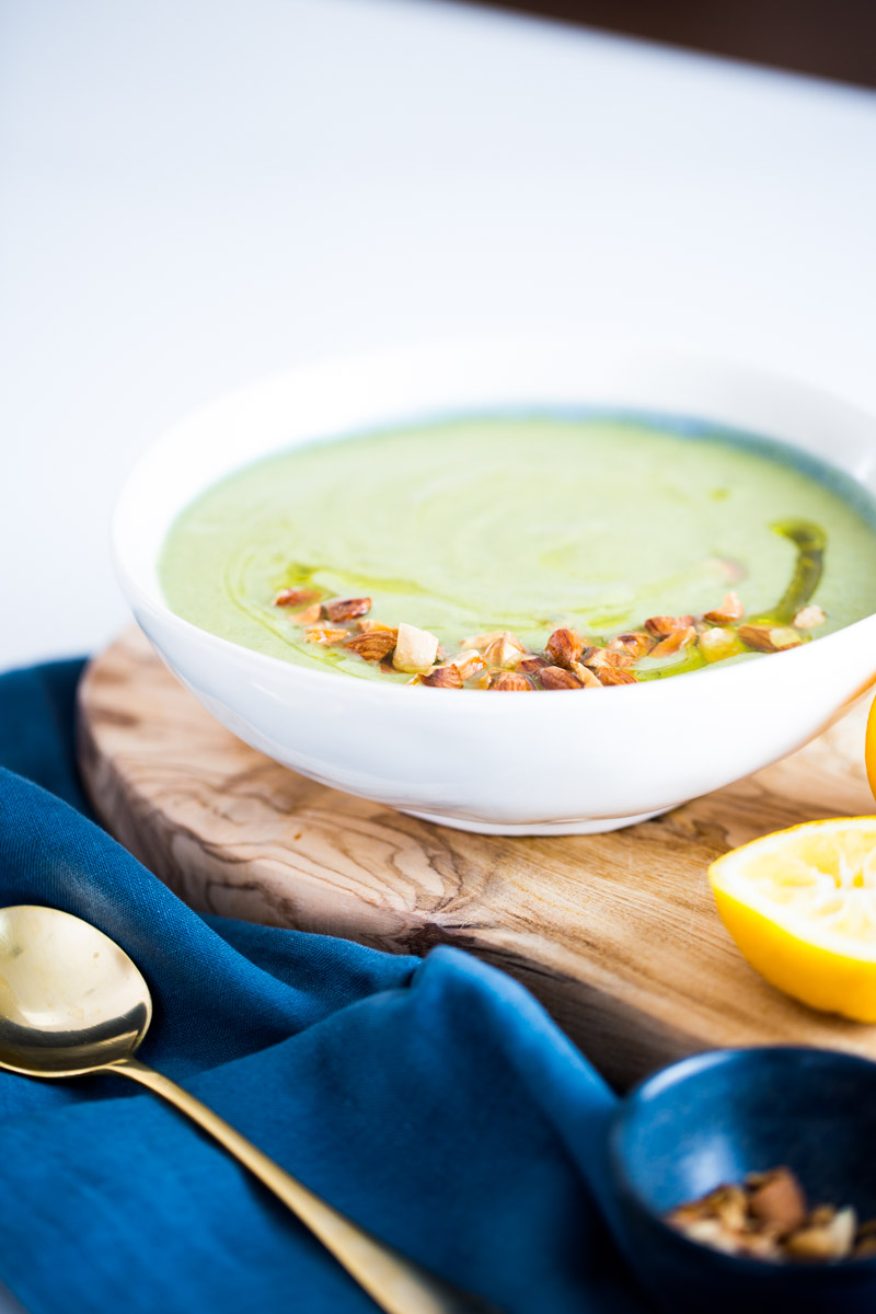 crema vegana de brocoli y calabacín