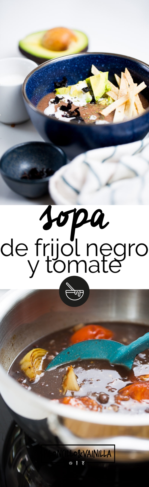 sopa de frijol y tomate