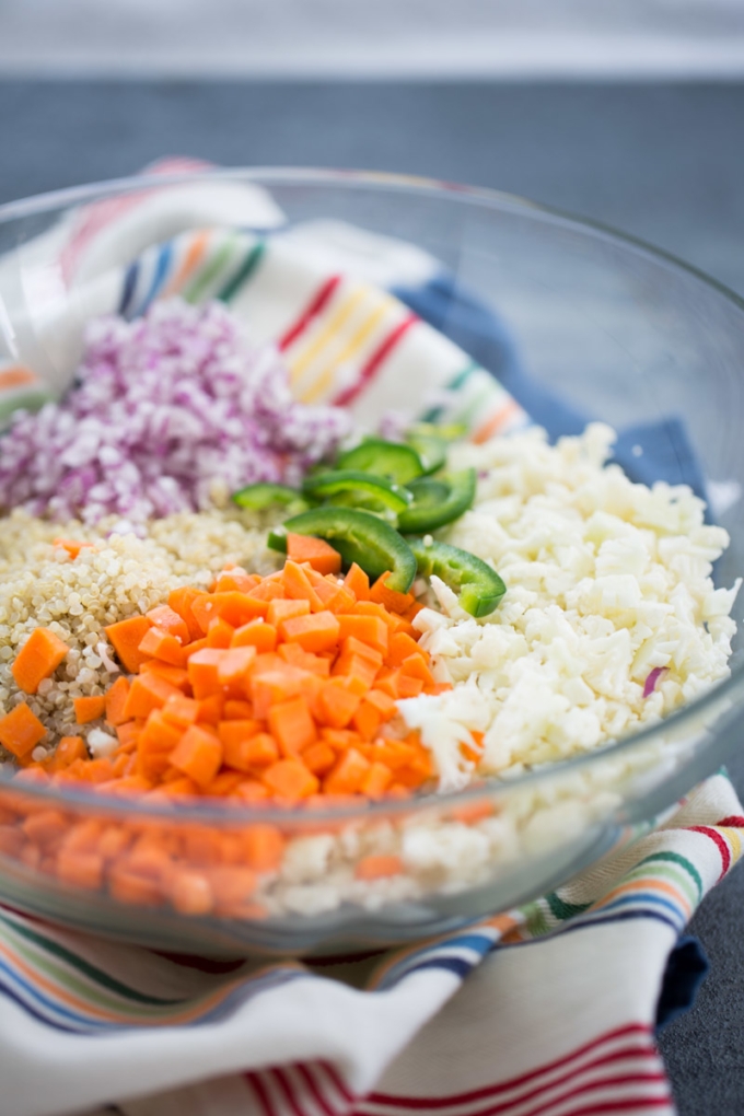 Ingredientes para hacer ceviche de coliflor