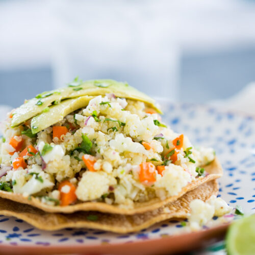 tostadas de ceviche vegano