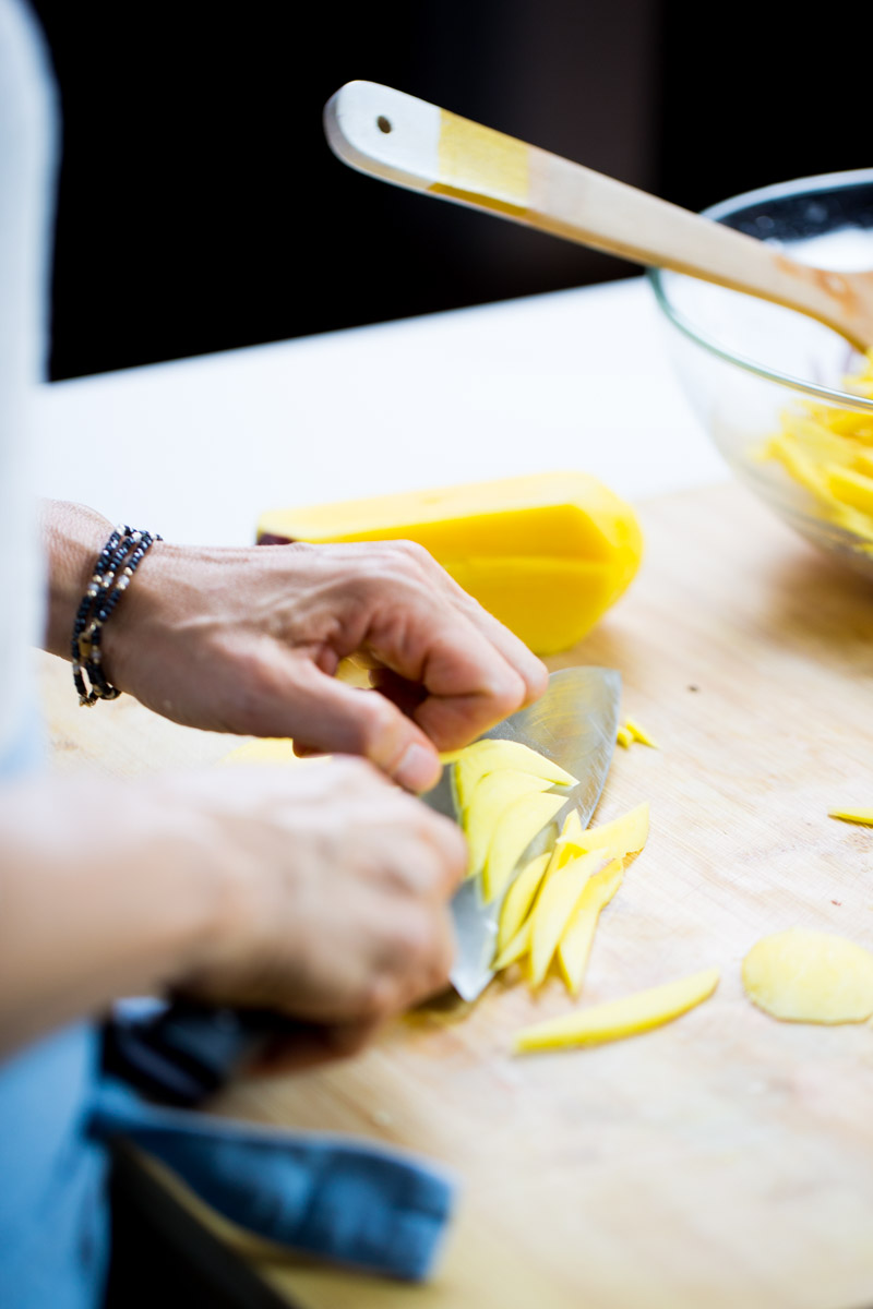Como cortar el mango para el ceviche