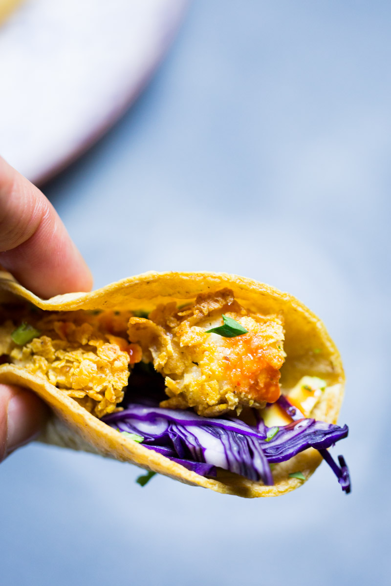 tacos de coliflor crujiente