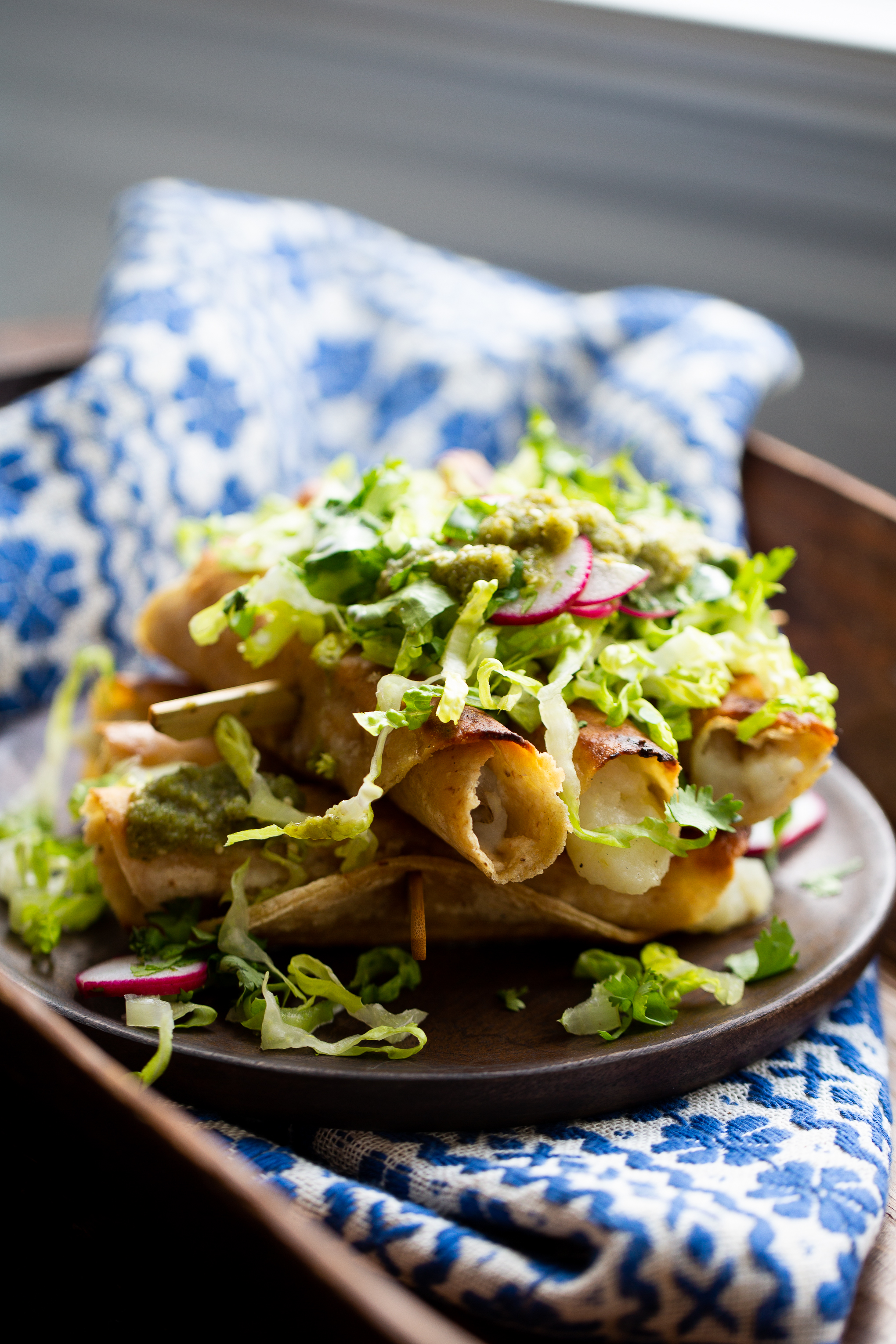 Flautas de papa, auténtica comida mexicana vegana