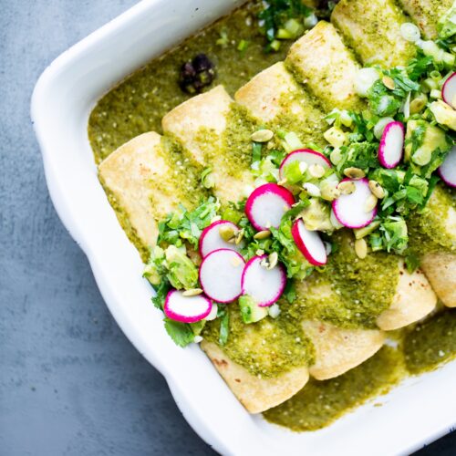 Enchiladas verdes super rápidas