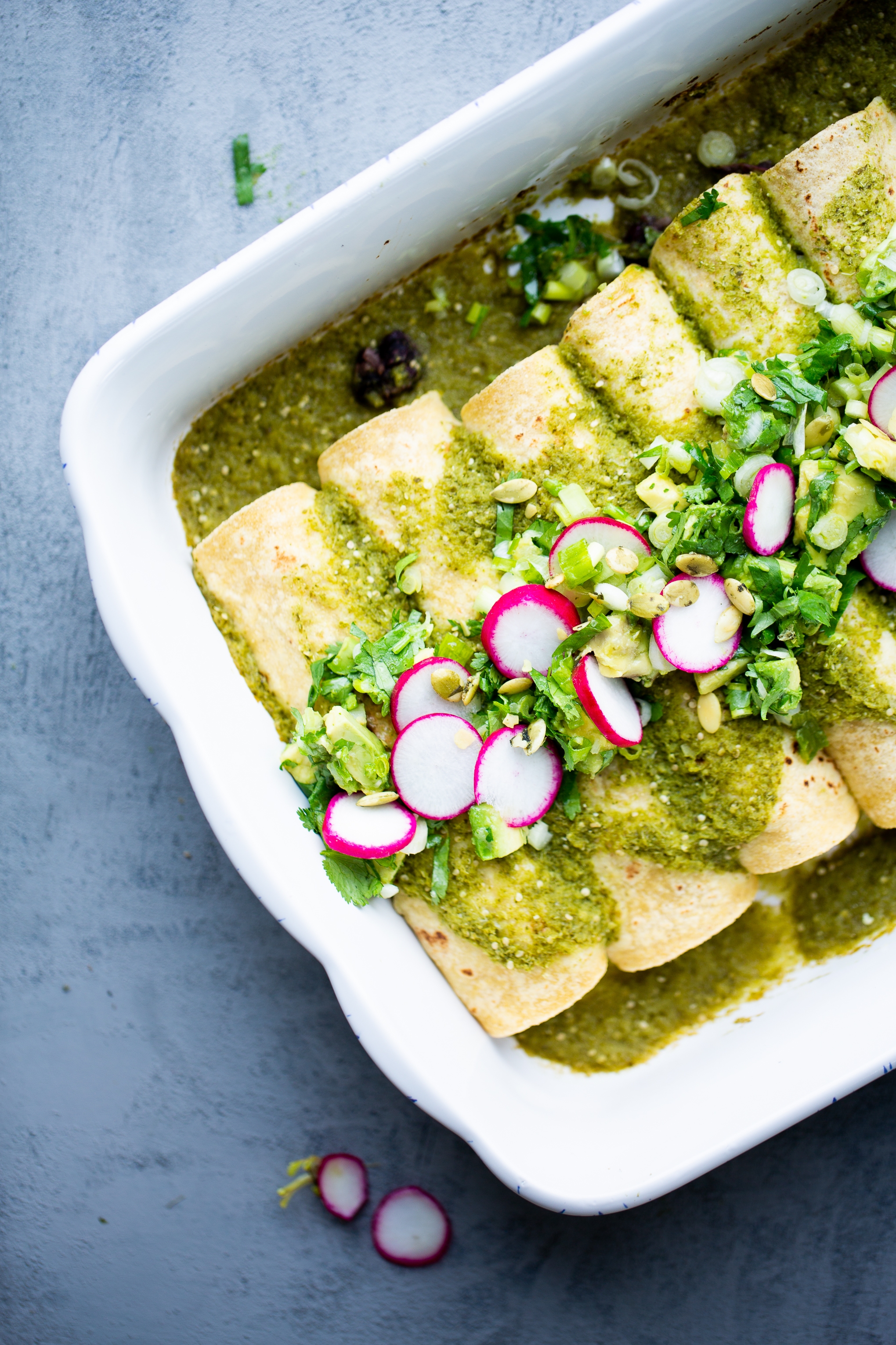 Enchiladas verdes super rápidas , veganas y fáciles de hacer