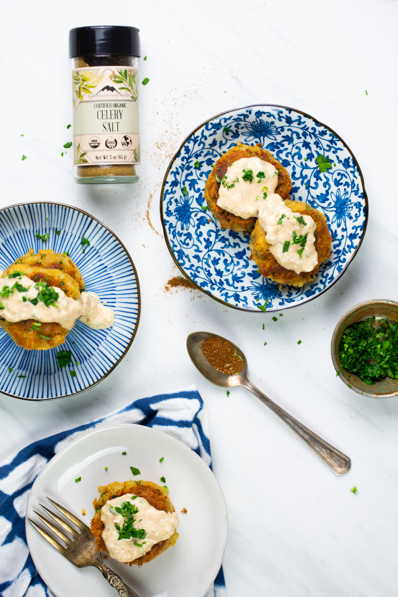 Tortitas veganas de garbanzo y especies