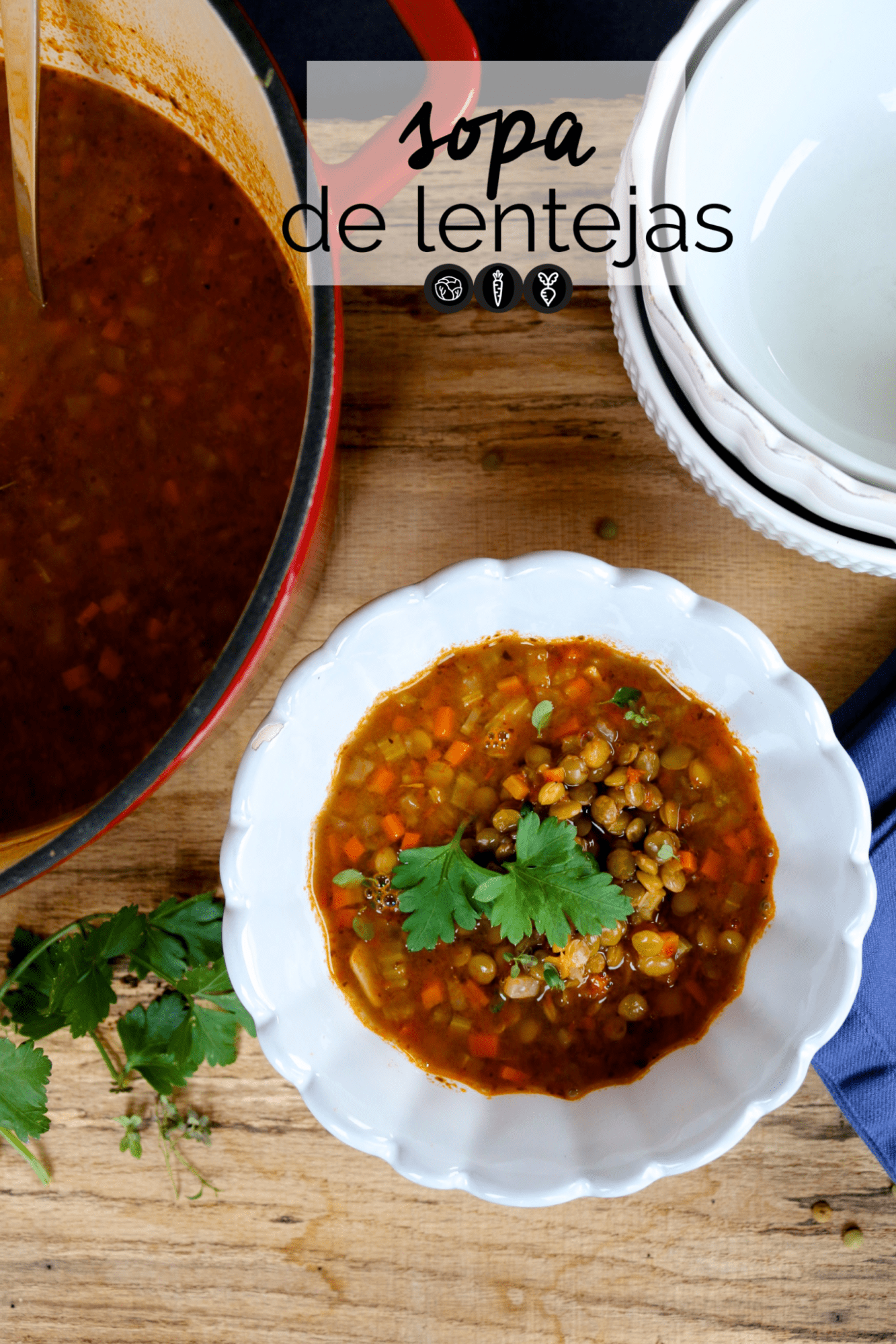 sopa de lentejas con verduras