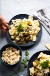 vegan chilaquiles with tomatillo sauce