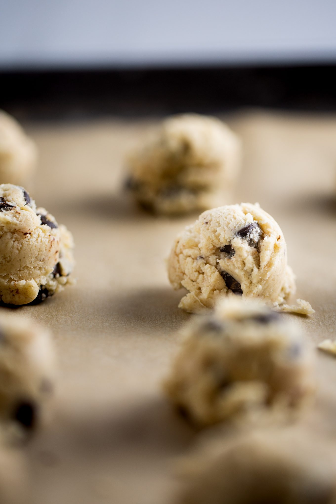 galletas de chocolate chips antes de meter al horno